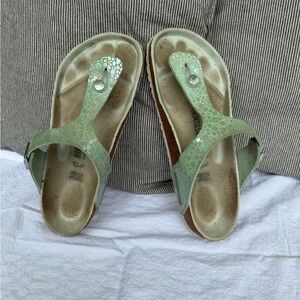 Birkenstock Women's Light Green Sandals Size 38